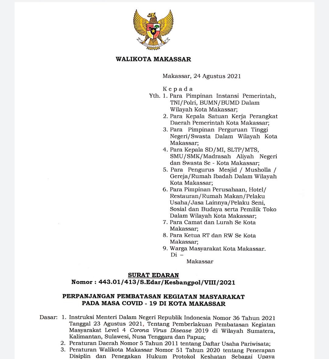 Pemkot Makassar Resmi Perpanjang PPKM, Restoran Dibolehkan Makan di Tempat