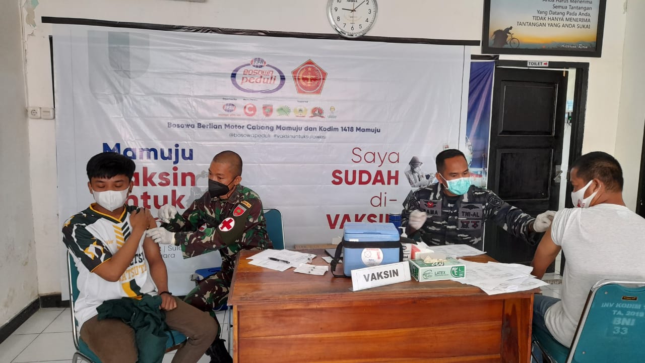 Kerjasama Kodim dan Hipmi Mamuju, Bosowa Berlian Motor Gelar Vaksinasi Massal Gratis
