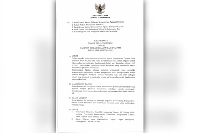 Cegah Munculnya Klaster Baru Selama Ramadan, Pemerintah Keluarkan Panduan Beribadah