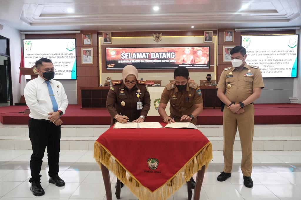 Dukung Program Pembangunan, Pemkab Gowa-Kejari Teken MoU