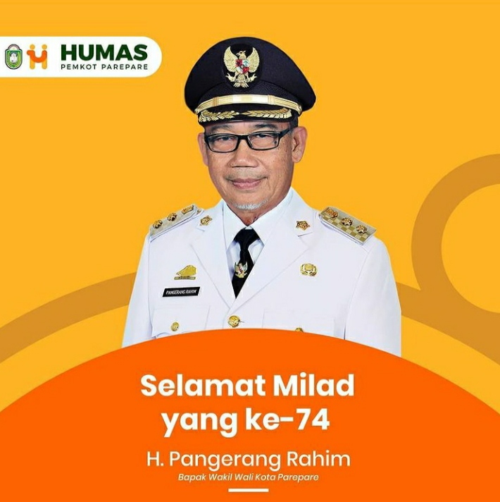 Pemerintah dan Masyarakat Kota Parepare Ucapkan Selamat Ulang Tahun ke-74 Wawali Pangerang Rahim 
