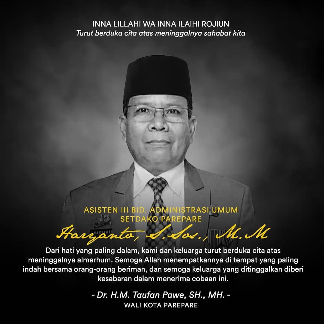 Asisten III Pemkot Parepare Meninggal Akibat Covid-19, Wali Kota: Semoga Allah SWT Menempatkan di Tempat Paling Indah
