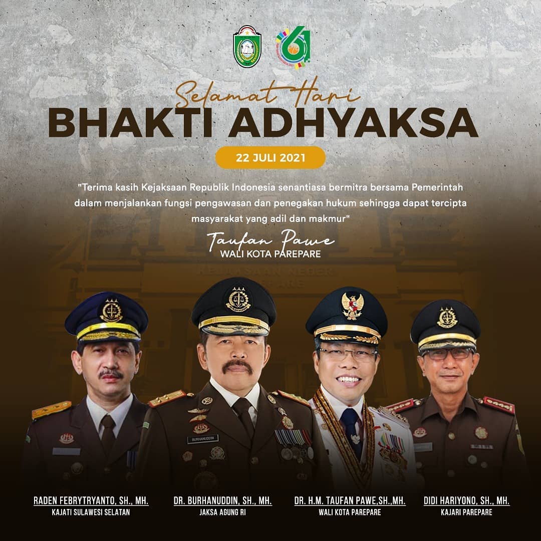 Taufan Pawe Ucapkan Selamat Hari Bhakti Adhyaksa ke-61