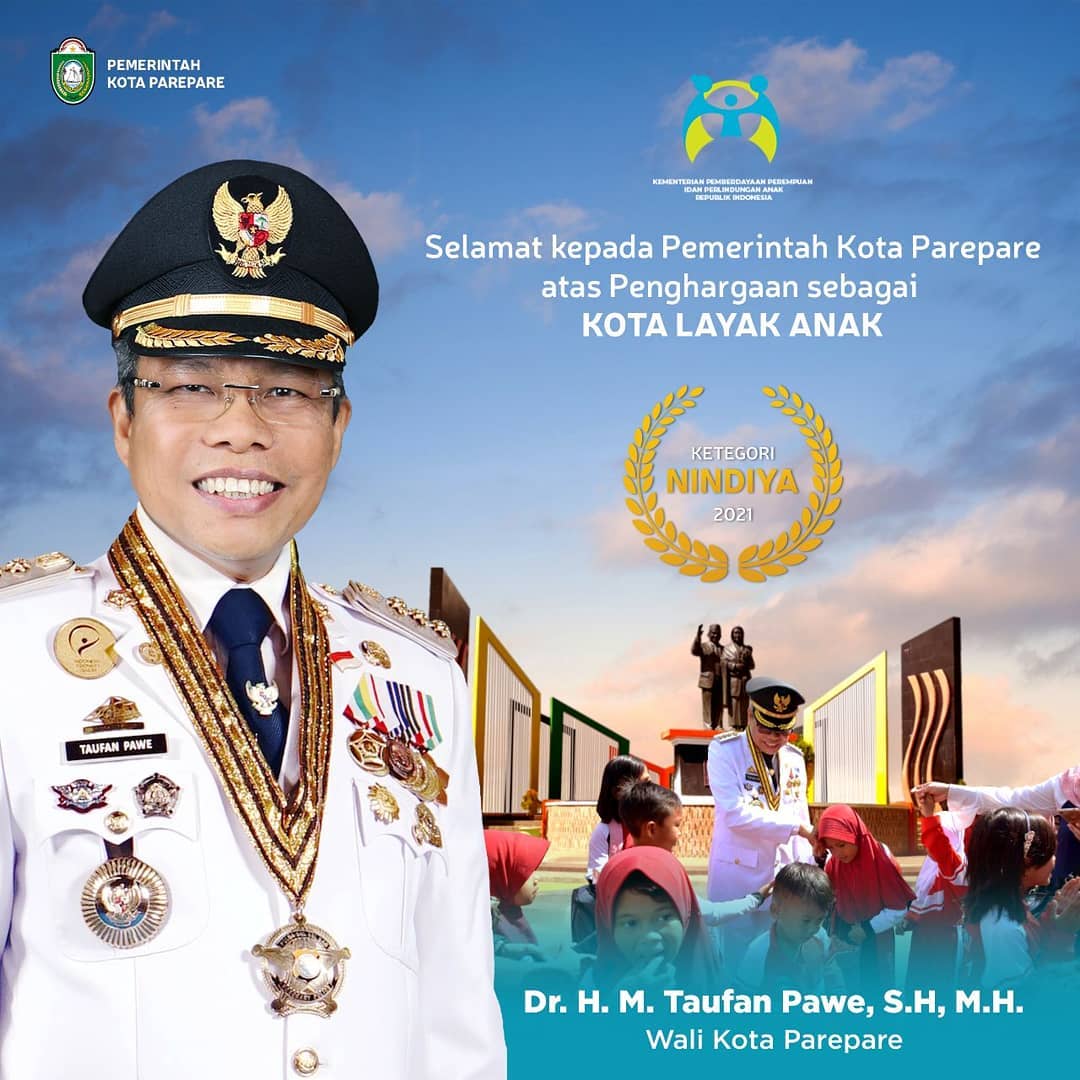 Parepare Raih Penghargaan Kota Layak Anak Kategori Nindya