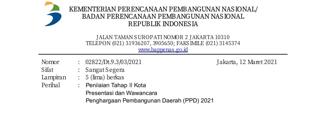 Parepare Masuk 17 Besar Nasional Penilaian Bappeda se-Indonesia