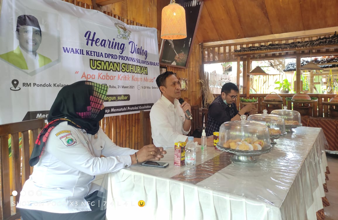 Wakil Ketua DPRD Usman Suhuriah Gelar Hearing Dialog Bersama Kalangan Milenial Polman