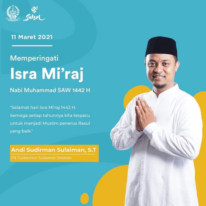 Plt Gubernur Sulsel Sampaikan Selamat Memperingati Isra Miraj