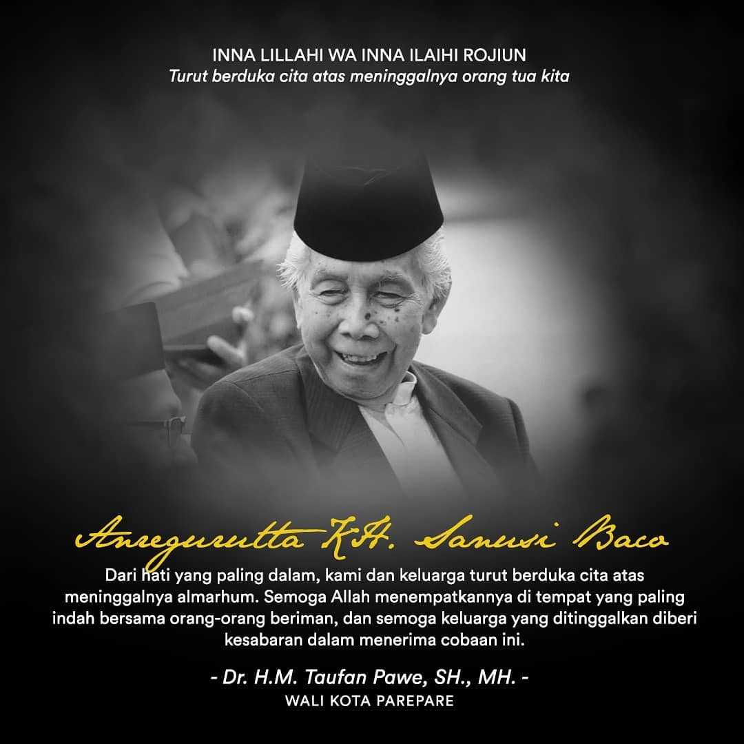 Wali Kota Parepare Sampaikan Duka Mendalam atas Wafatnya AGH Sanusi Baco