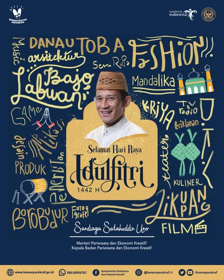 Ini Ucapan Hari Raya Idul Fitri 1442 H dari Menparekraf