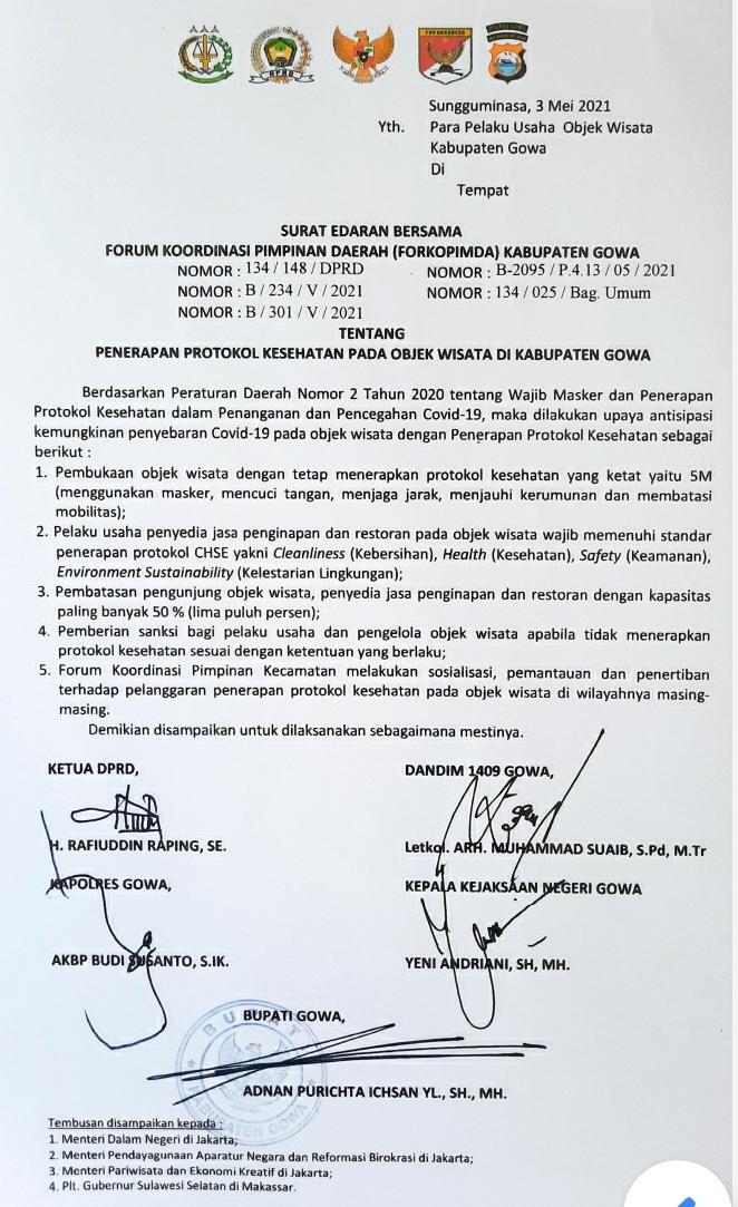 Pemkab Gowa akan Perketat Jumlah Wisatawan di Tempat-tempat Wisata