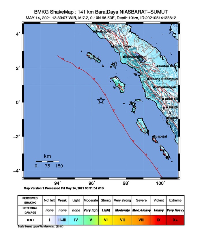 Nias Barat Diguncang Gempa Magnitudo 7,2, Getarannya Sampai ke Aceh