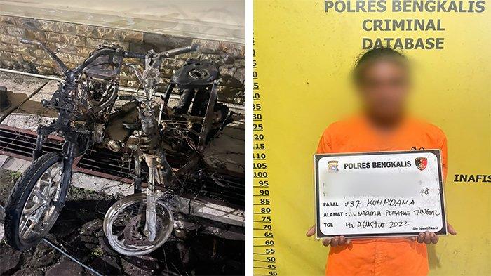 Kesal Ditagih Utang Rp300 Ribu, Pria di Bengkalis Bakar Dua Sepeda Motor Milik Pemberi Pinjaman