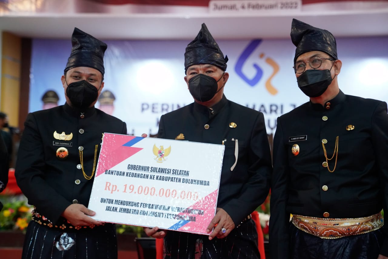 62 Tahun Bulukumba, Plt Gubernur Sulsel Beri Bantuan Keuangan Rp19 Miliar