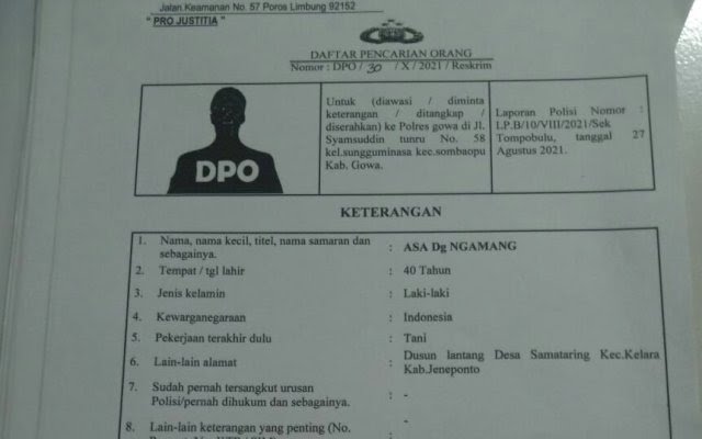 DPO Curat Polres Gowa Tewas di Massa di Jeneponto