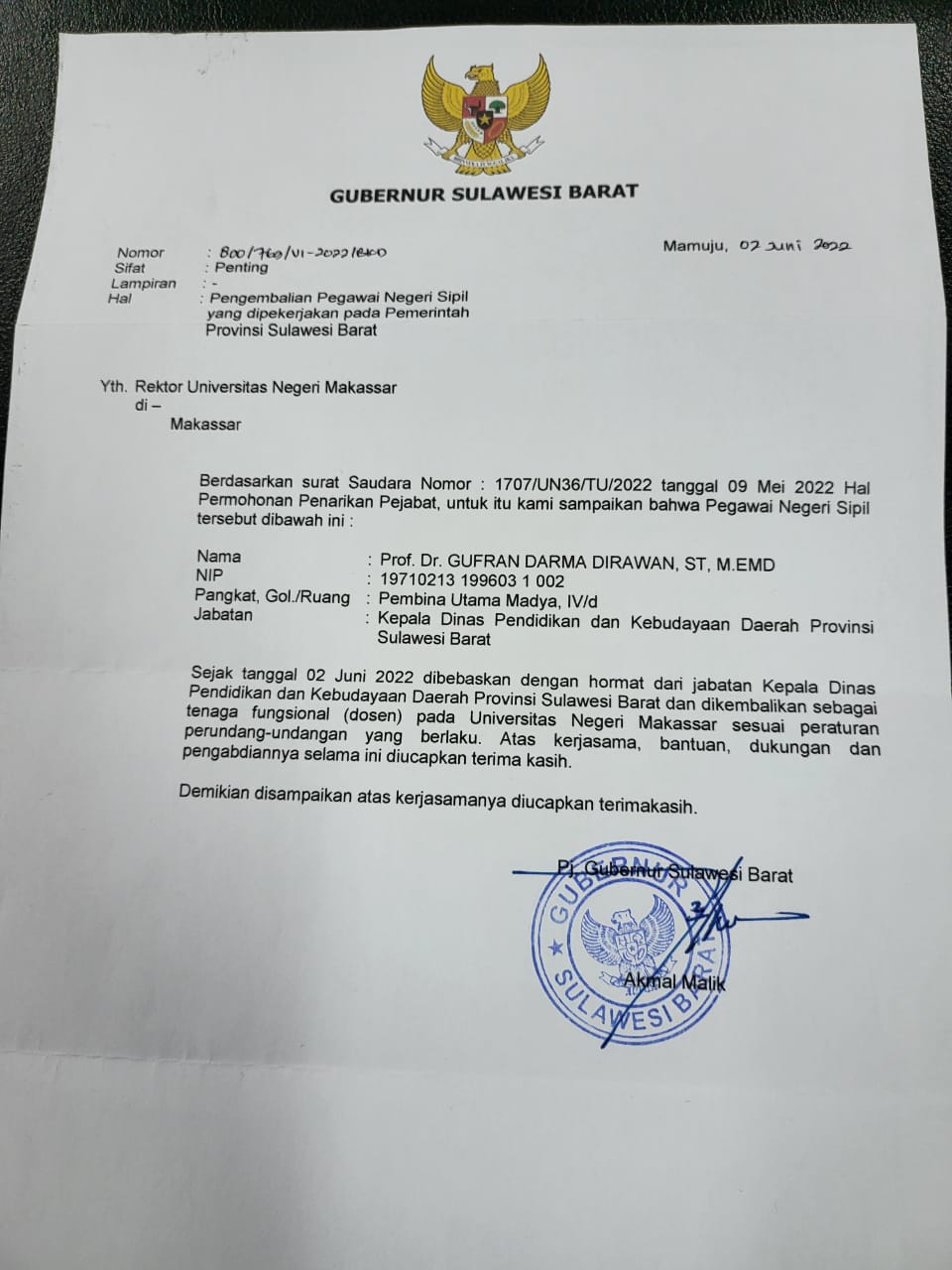 Kadis Pendidikan Kembali ke UNM, Ketua Komisi IV Minta Penggantinya Orang yang  Paham Betul Permasalahan Pendidikan