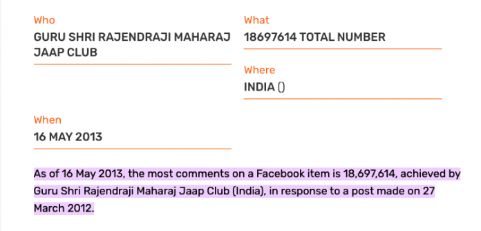 Postingan Tokoh Spiritual India di Facebook Catat Rekor Miliki Komentar Terbanyak di Dunia  
