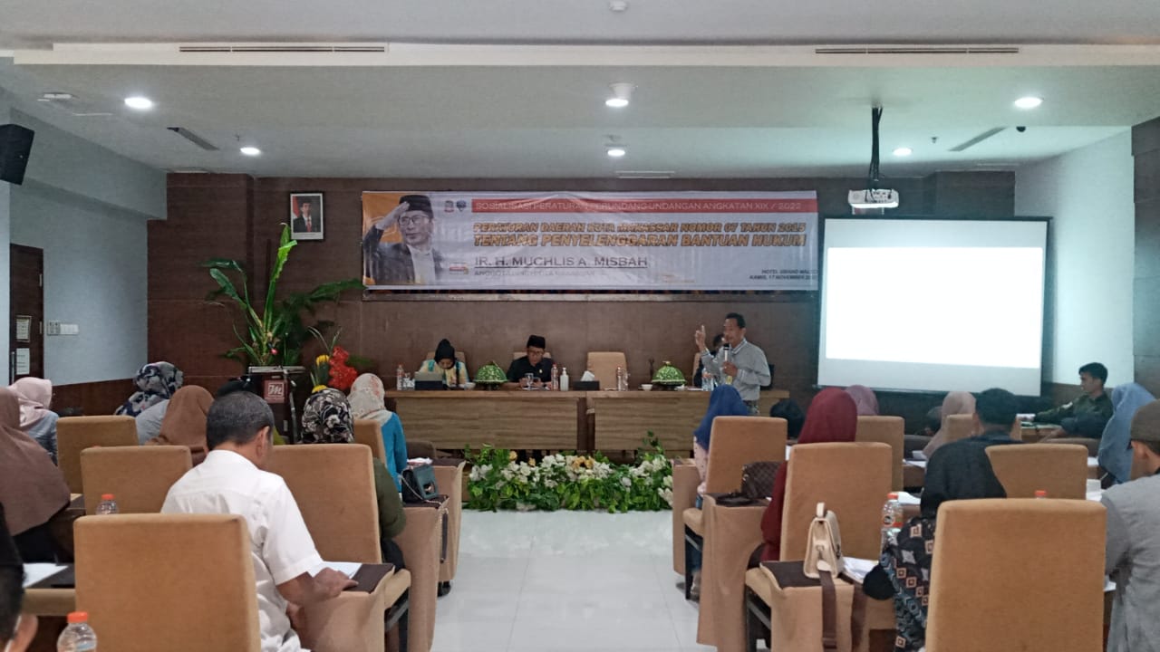 Muchlis Misbah Sosialisasi Perda Bantuan Hukum Secara Gratis untuk Masyarakat Tidak Mampu 