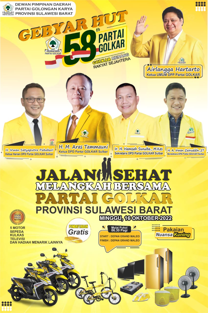 Gelar Jalan Sehat, Golkar Sulbar Target 10 Ribu Peserta