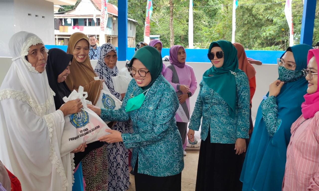 Serahkan Bantuan di Turikale, TP-PKK Maros Dampingi Pengurus Provinsi Sulsel