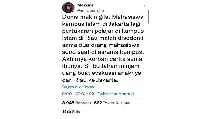 Mahasiswa Asal Jakarta Ikut Program Pertukaran Pelajar di Riau, Malah Jadi Korban Sodomi