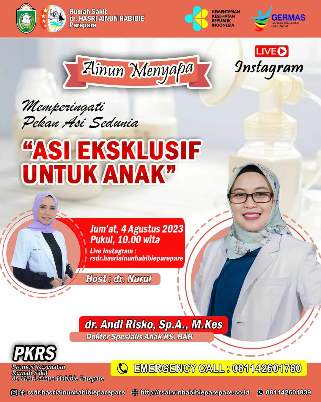 Pekan ASI Sedunia, RS Hasri Ainun Habibie Hadirkan Ainun Menyapa Live Instagram