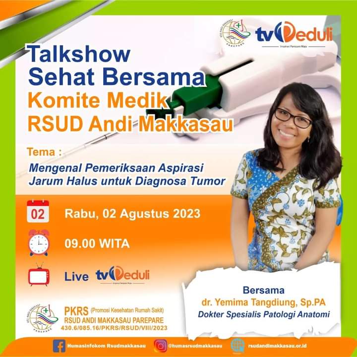 Talkshow Sehat Bersama RSUD Andi Makkasau di TV Peduli Ulas Tentang Diagnosa Tumor