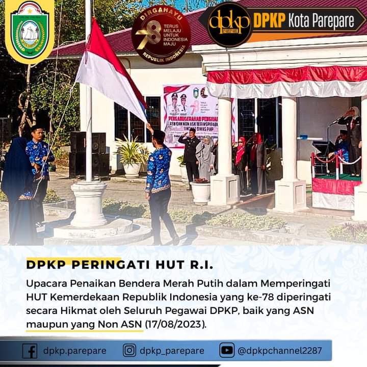 Khidmat, Seluruh Jajaran Dinas PKP Parepare Ikuti Upacara HUT Kemerdekaan 