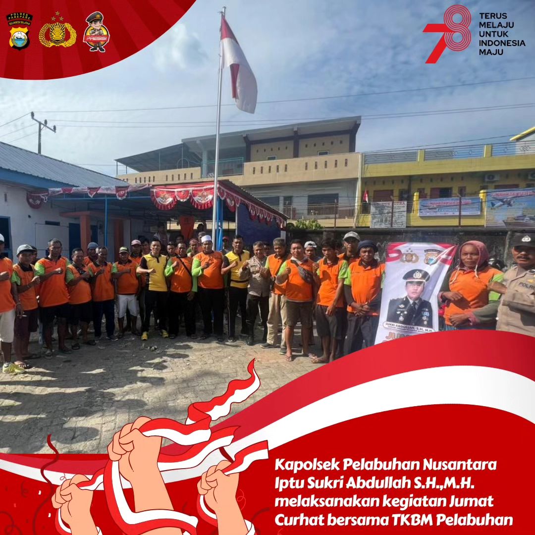 Kapolsek KPN Parepare Pimpin Jumat Curhat Bersama Buruh TKBM Pelabuhan Nusantara