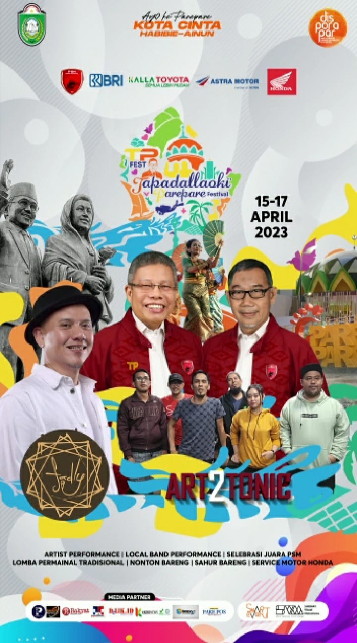 Ramai di Parepare Mulai 15 April, TP Fest Hadirkan Fadly Padi dan Art2Tonic, Arena UMKM Hingga Lomba Rakyat 