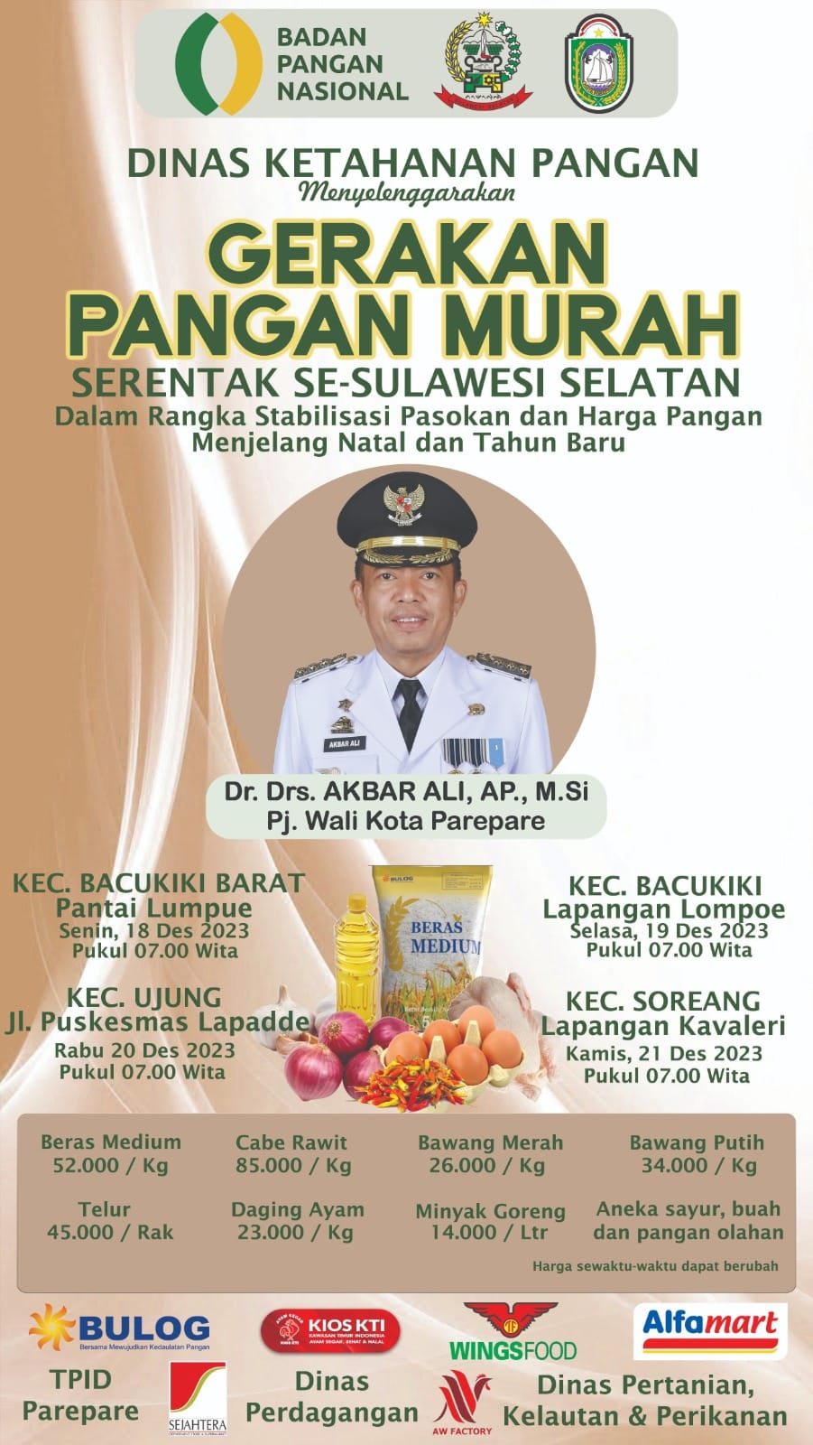 Sukseskan Program Pj Gubernur dan Pj Wali Kota, Dinas PKP Parepare Dukung Gerakan Pangan Murah