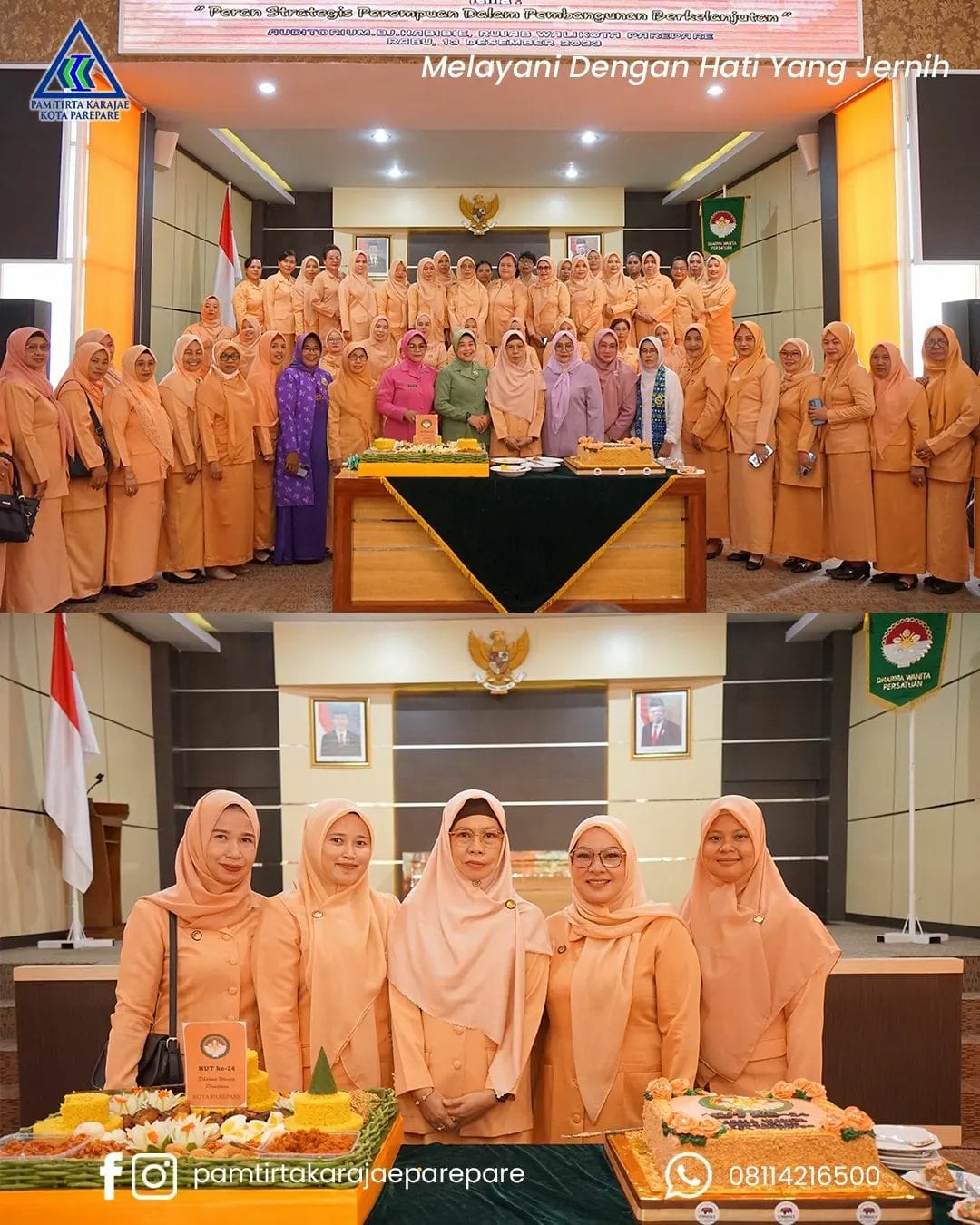 Ketua DWP PAM Tirta Karajae Hadiri Puncak Peringatan HUT ke-24 DWP