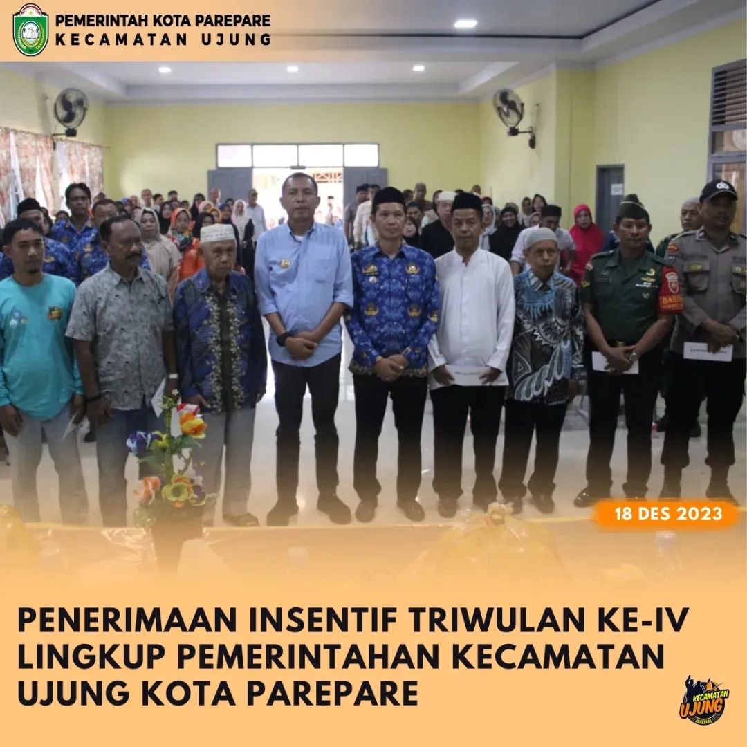 Serahkan Insentif RT-RW Hingga Bhabinkantibmas se-Kecamatan Ujung, Pj Wali Kota Parepare Pesan Tetap Optimalkan Pelayanan
