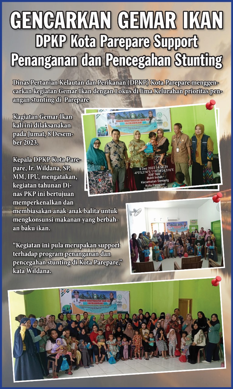 Gencarkan Gemar Ikan, DPKP Kota Parepare Support Penanganan dan Pencegahan Stunting 