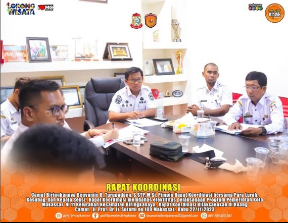 Camat Biringkanaya Pimpin Rakor Bahar Efektivitas Pelaksaaan Program di 11 Kelurahan