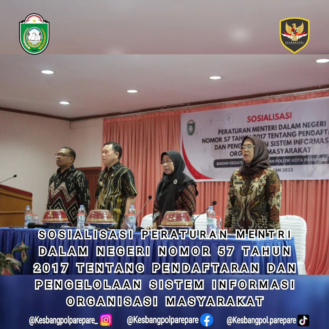 Sosialisasi Permendagri Pendaftaran dan Pengelolaan Sistem Informasi, Pj Wali Kota Akbar Ali Harap Ormas Parepare Tertib Administrasi 