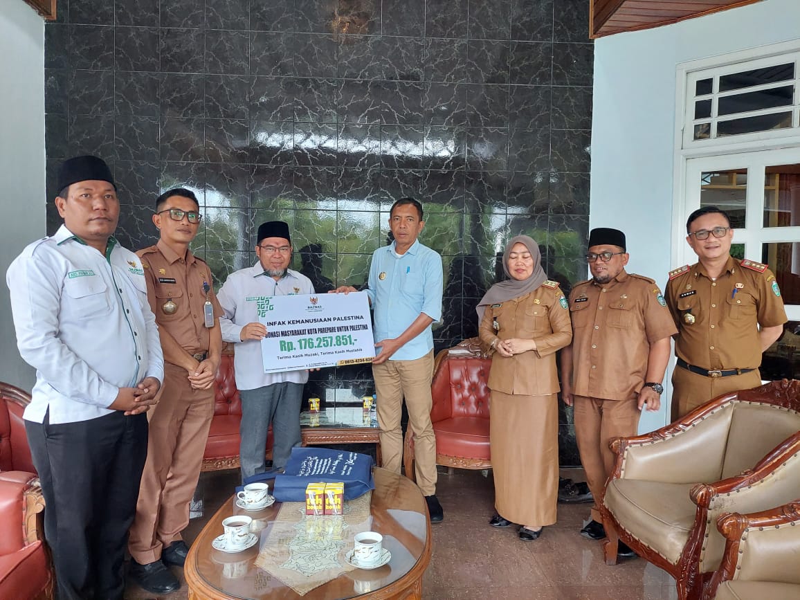 Pj Wali Kota Akbar Ali Serahkan Donasi Kemanusiaan untuk Palestina Melalui Baznas: Donasi Sukarela dari ASN Parepare 
