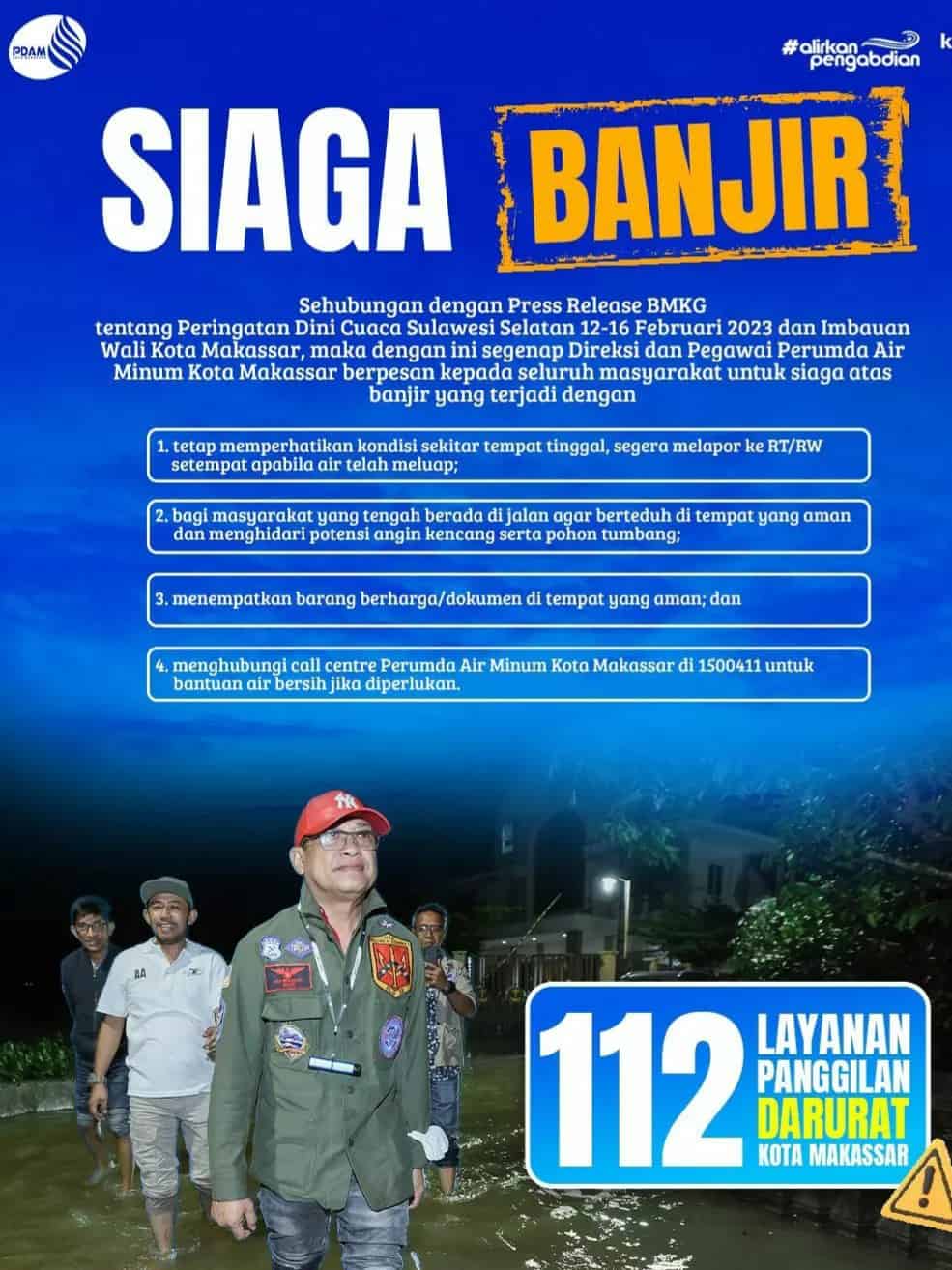PDAM Makassar Peringati Siaga Banjir, Ini 4 Pesannya