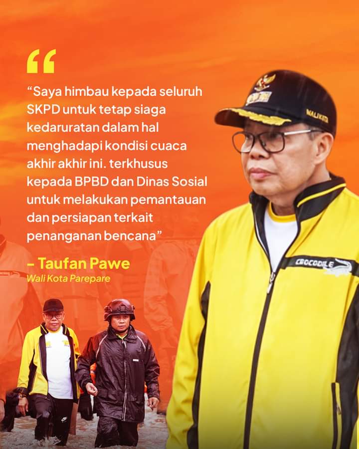 Peringatan Dini Cuaca Ekstrem, Taufan Pawe Minta Saling Jaga, Tetap Siaga Kedaruratan, Hubungi Call Centre 112