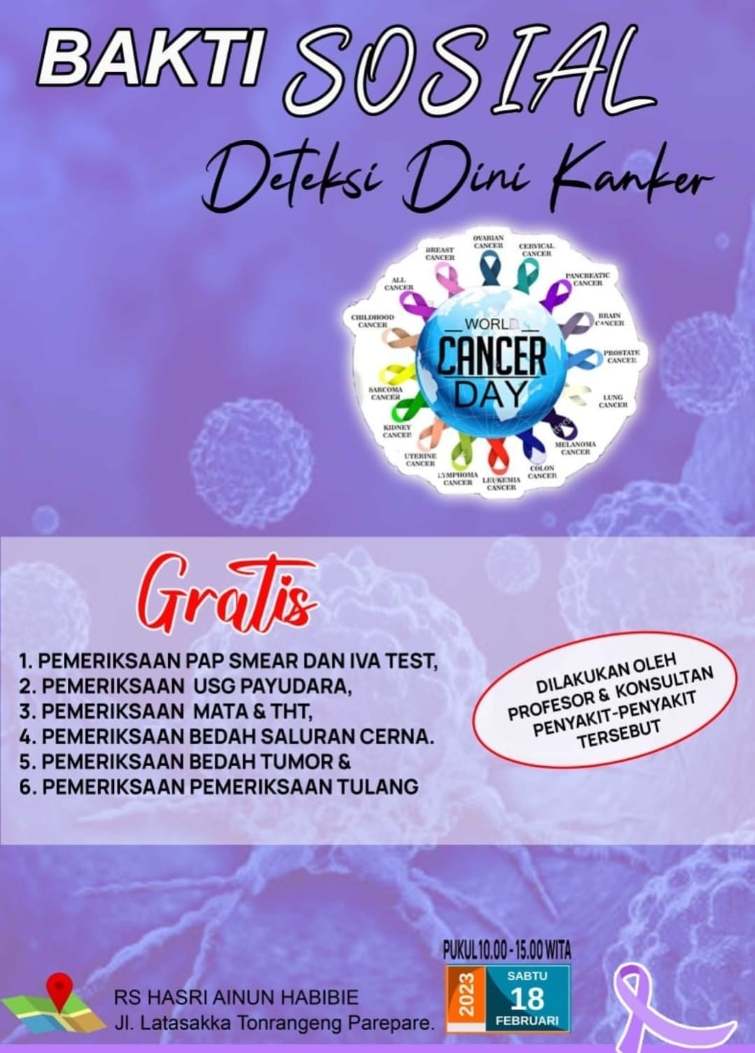 HUT ke-63 Parepare, Pemkot Bersama Perhimpunan Onkologi Indonesia Pemeriksaan Gratis Deteksi Dini Kanker