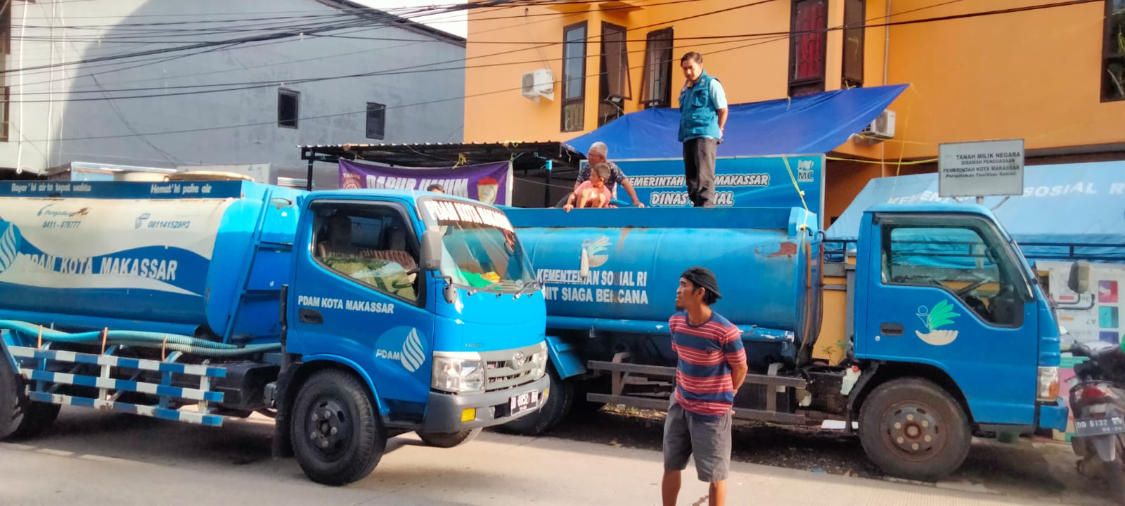 PDAM Kirim Mobil Tangki, Untuk Penuhi Kebutuhan Air Bersih Posko Bencana
