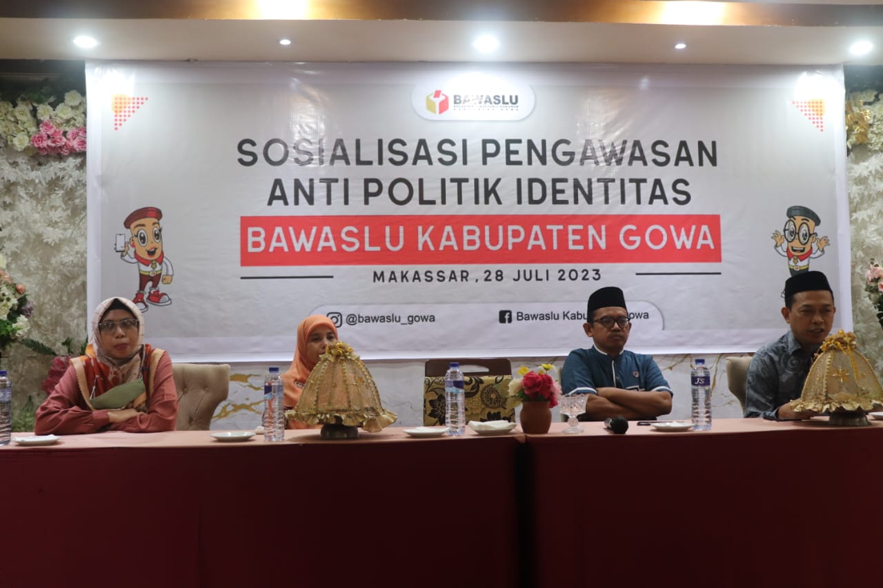 Wujudkan Pesta Demokrasi yang Sehat, Bawaslu Gowa Gelar Sosialisasi Pengawasan Anti Politik Identitas
