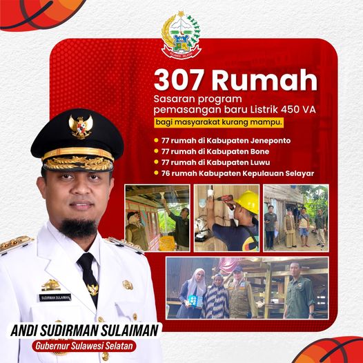 Masyarakat Kurang Mampu Jadi Sasaran Program Pemasangan Baru Listrik di Sulsel