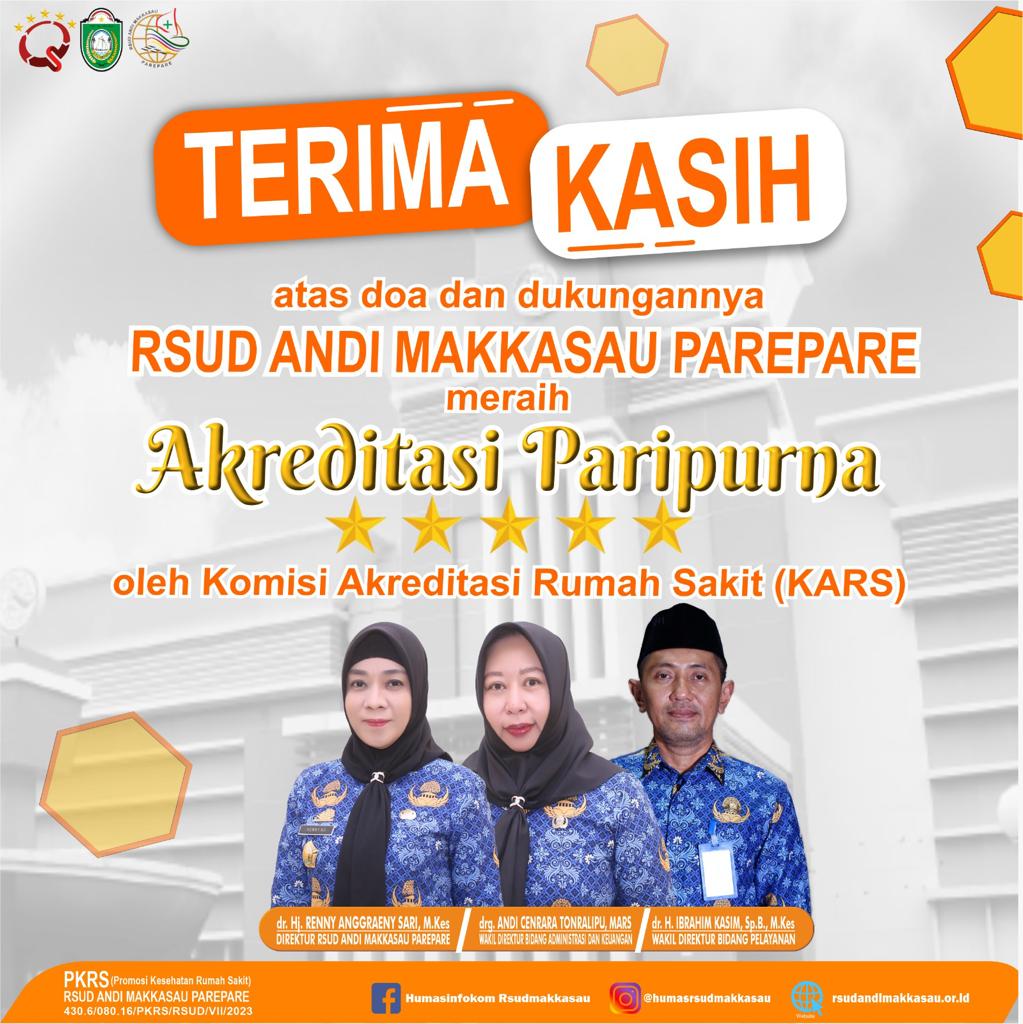 RSUD Andi Makkasau Raih Akreditasi Paripurna, Siap Terus Konsisten Tingkatkan Mutu Layanan 