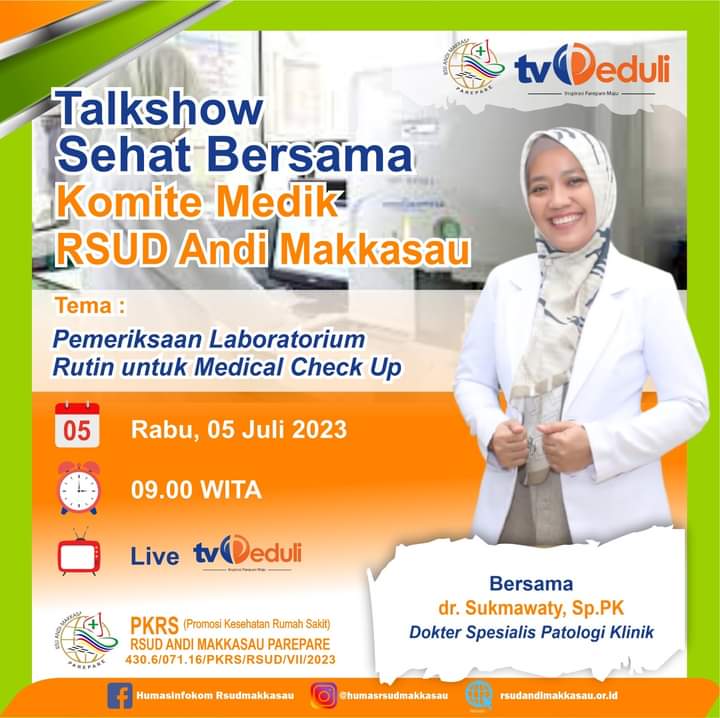 Dokter Spesialis RSUD Andi Makkasau Ulas Pentingnya Medical Check-up di TV Peduli
