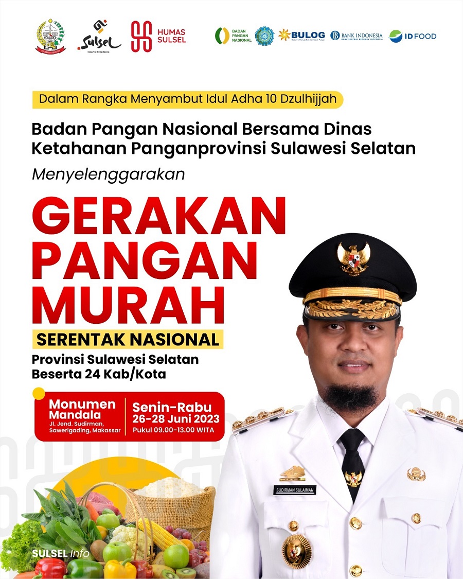 24 Kabupaten/Kota di Sulsel akan Terlibat Gerakan Pangan Murah Serentak Nasional, Diresmikan Langsung Jokowi