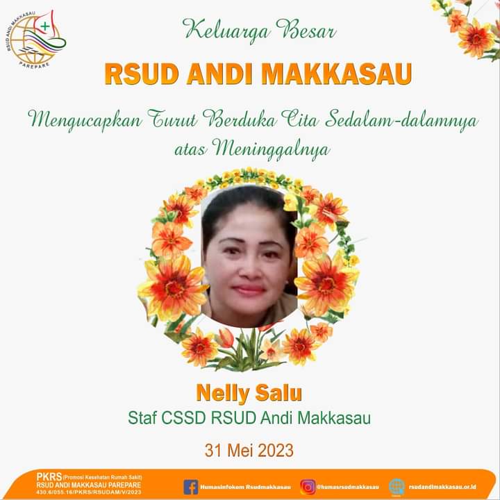 RSUD Andi Makkasau Sampaikan Duka Cita Staf CSSD Nelly Salu Meninggal Dunia 