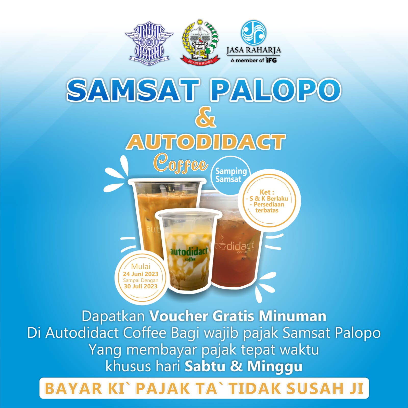 Samsat Palopo Bagikan Voucher Makan-Minum untuk Wajib Pajak, Tiap Sabtu-Minggu hingga 30 Juli