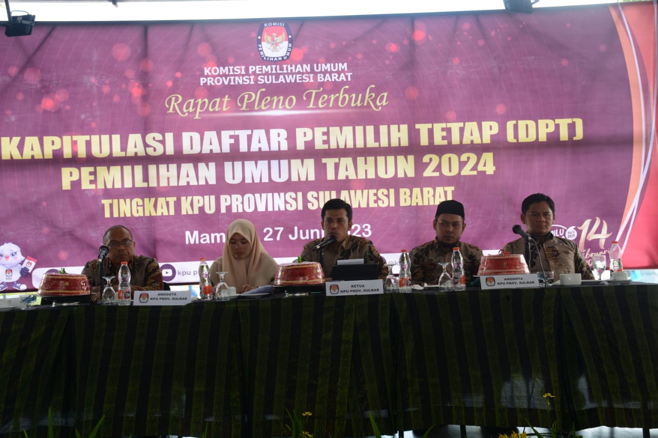 KPU Sulbar Tetapkan DPT Pemilu Tahun 2024 Sebanyak 985.657