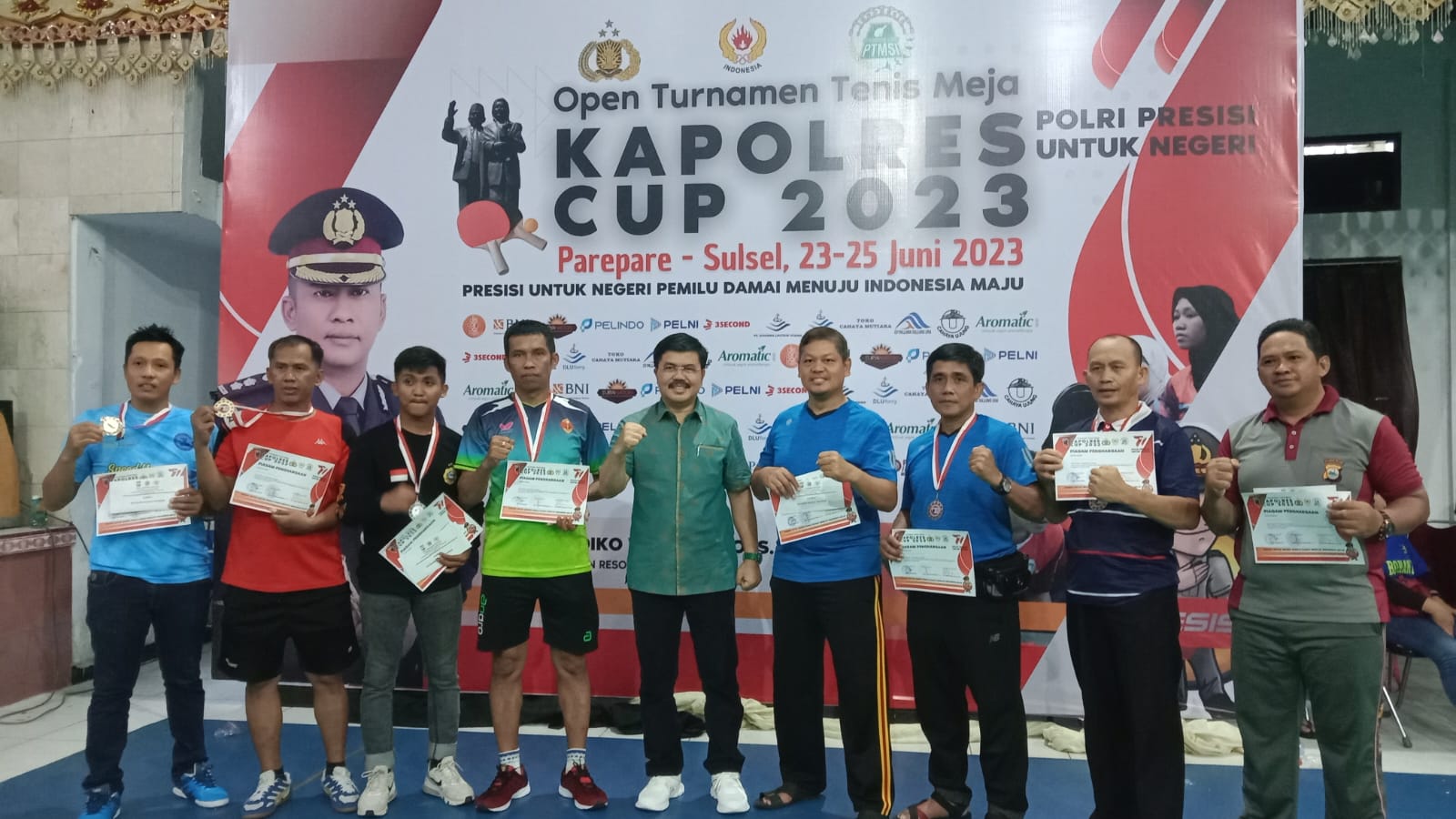 Resmi Tutup Kapolres Cup, Aras Sebut Parepare Kiblatnya Prestasi Tenis Meja Sulsel