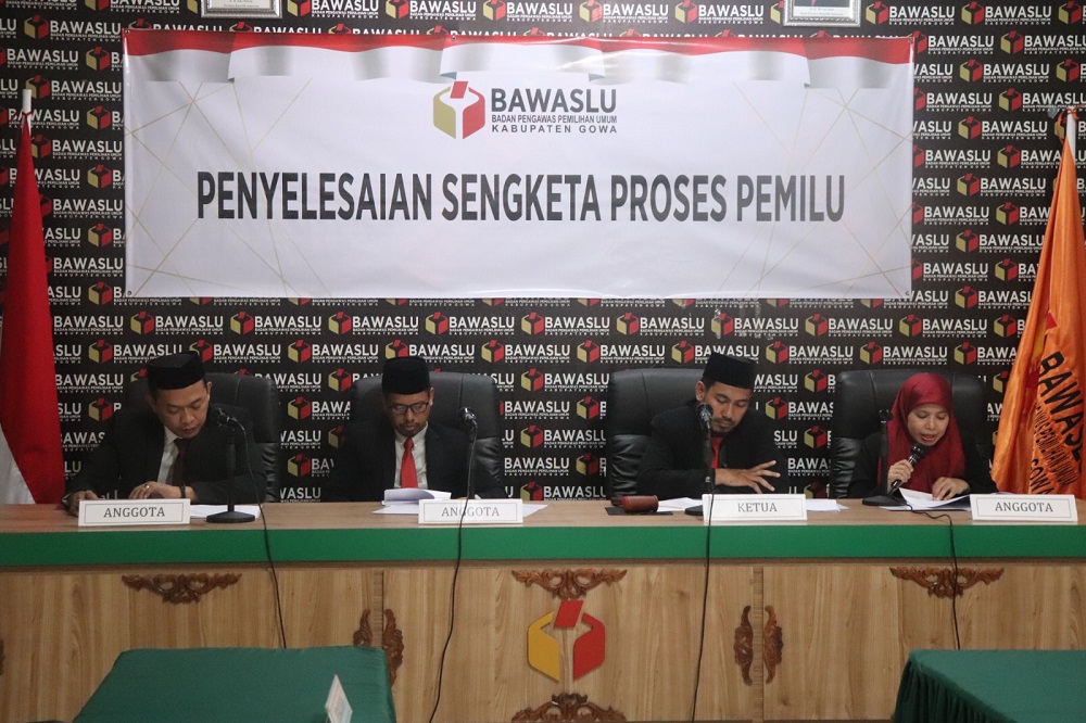 Bawaslu Gowa Tolak Permohonan Partai Garuda Atas Sengketa Proses Pemilu